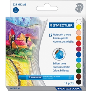 Crayones acuarelables STAEDTLER, caja de 12
