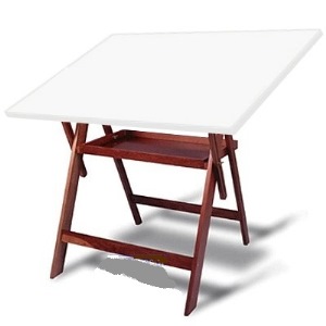 Mesa de dibujo TRIDENT base de madera 80 x 120 cms.